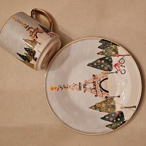 Anthropologie Noël A Paris Plate AND Mug  - NEW